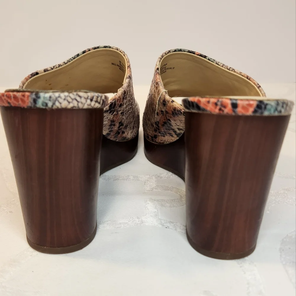 Jessica Simpson Sheyna Snake Print Wedge Sandals Multi Color Size 6